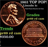Proof 1962 Lincoln Cent TOP POP! 1c Graded pr69 rd