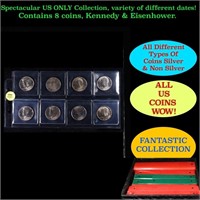 GReat Page of 8 Kennedy Half Dollars
