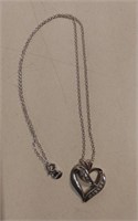 Sterling Silver 18" Chain W/ Heart Pendant With