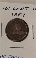 1857 US Flying Eagle Cent
