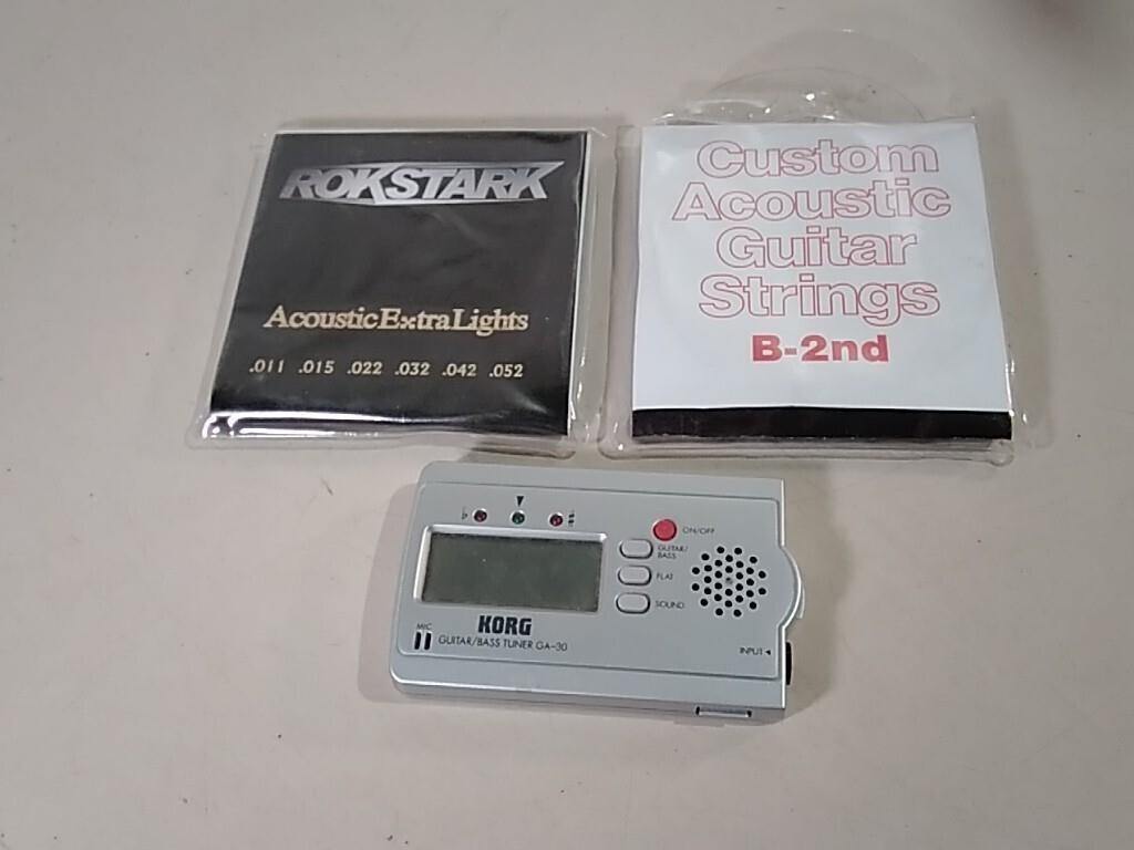 Korg Guitar/Bass Tuner W/ Acoustic Guitar Strings