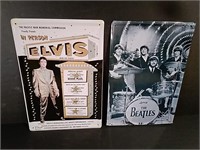 The Beatles & Elvis Presley Metal Signs 8x12"