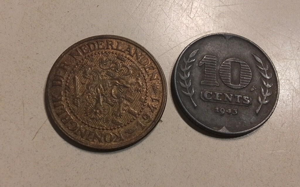 Netherlands WWII Issue Coins 1941 & 1943