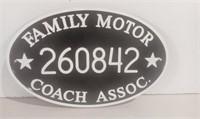 Family Motor Coach Assoc. Plastic Sign