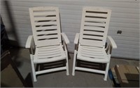 Two Folding Patio Chairs W/ Adjustable Back