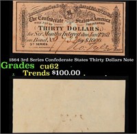 1864 3rd Series Confederate States Thirty Dollars