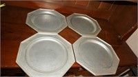 Set of 4 Pewter Plates Made in Carson Freeport PA
