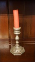 Pewter Candle Holder w/Candle