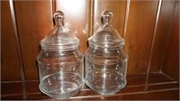 Pair of Glass Candy Dishes w/Lids