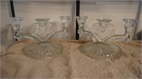 Pair of  Triple Art Deco Candle Holders
