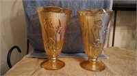 Iris & Herringbone Iridescent Carnival ware Vases