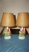 Vtg Occupied Japan Ceramic Lamp with Shade