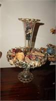 Vintage Epergne with Dried Flowers