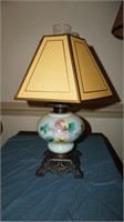 Antique Hand Painted Oil Lamp