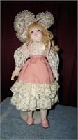 Collectible Porcelain Doll by Julie with Stand