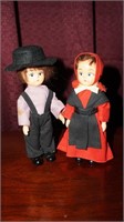 Vintage Amish Dolls Boy and Girl 5" Tall