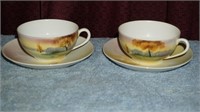 Set of Two Nippon Coffee Cups and Saucers