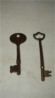 Set of 2 Antique Brass Skeleton Key