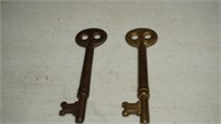 Set of 2 Antique Brass Skeleton Key