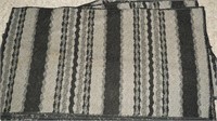 Set of Six Black and Gray Throw Rugs