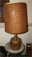 Vintage Wooden Butter Churn Lamp