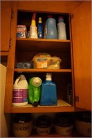 Cabinet Lot of Laundry Cleaning Supplies