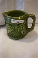 Small Brush McCoy Green Pottery Pitcher