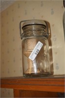 Slim Clear Mason Jar with Glass Lid and Spools