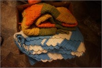 Two Handmade Crocheted Throws
