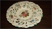 JW Company Porcelain Plate Floral Hand Painted