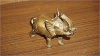 Brass Elephant with Trunk Up & Has Tusks