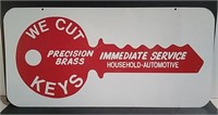 Key Cutting Metal Double Sided Sign 29x14"