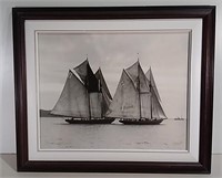 "Bluenose And Halagonian"  By J.E. Knickle