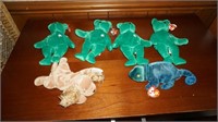 Collection of 6 1997 TY Beanie Babies