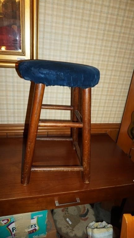 Vintage Stool with Cushion