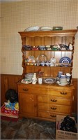 Vintage Hard Rock Maple China Cabinet