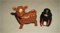 Milk Maid and Cow Salt and Pepper Shakers