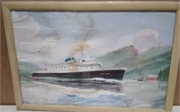 Framed Prince George Ship Print 32x22" Loiusby