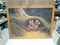Fox Den Oil Painting 47x34.5"