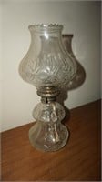 Antique Clear Glass Oil Lamp