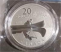 Fine Silver 2011 Canada NO TAX $20 Coin