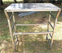 unique stainless steel table/platform 49"h x 42"w
