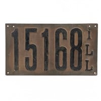 Illinois 1911 License Plate
