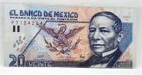 Bank of Mexico 1992 20 Pesos Bank Note