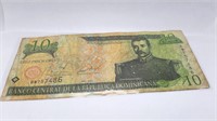 2001 Dominican Republica 10 Pesos Bank Note