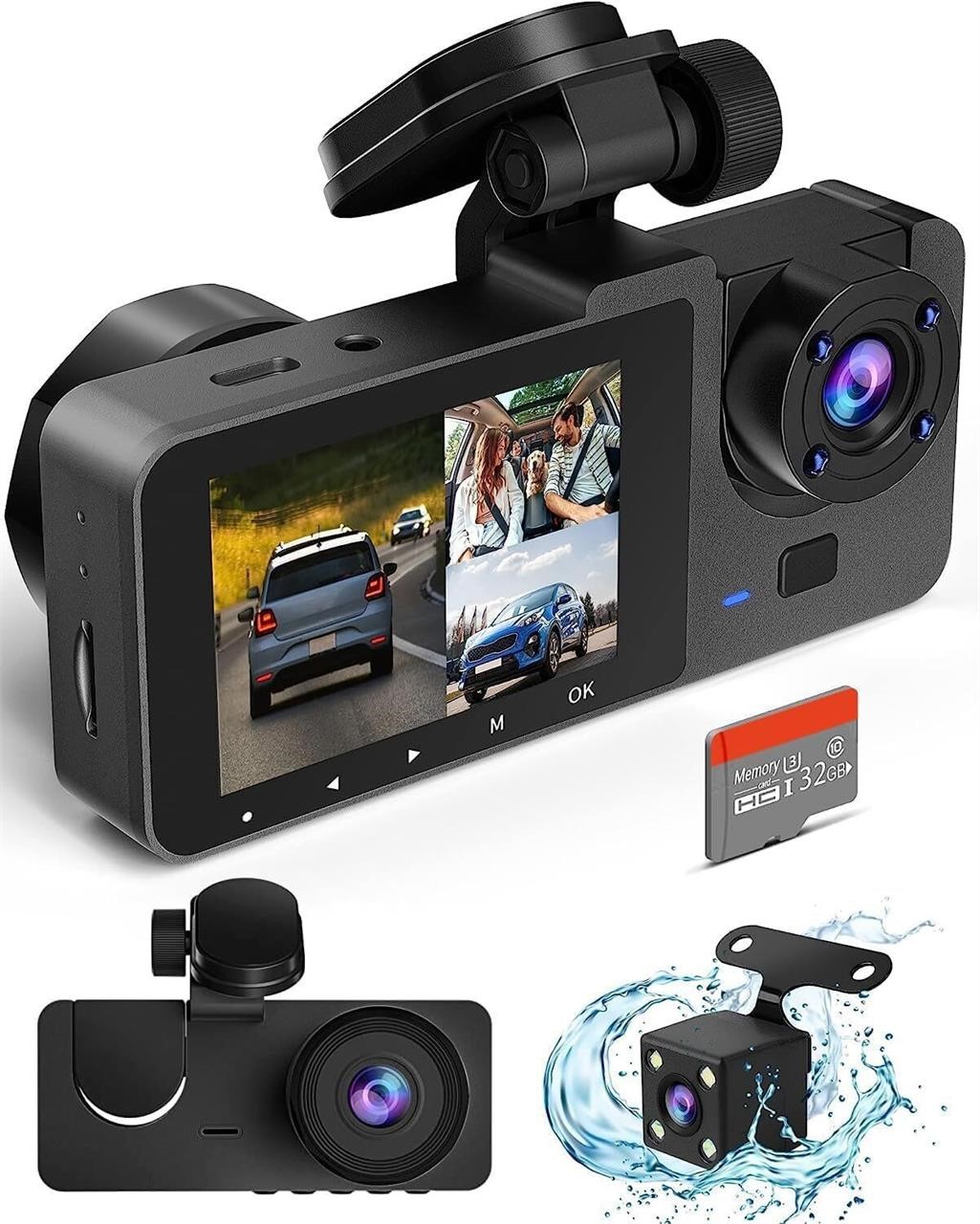 4K Dash Cam for Cars  Night Vision  32GB.