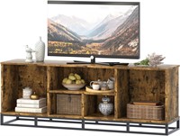 Industrial TV Stand  3-Tier Storage  Rustic