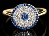 Brilliant Blue & White Sapphire Pave' Ring