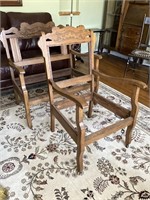 Antique oak eastlake oversized chair & chair