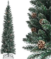 7FT Slim Snowy Christmas Tree  351 Tips